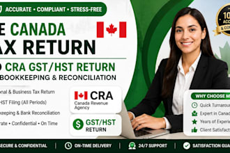 file canada tax return and cra gst hst return with bookkeeping reconciliation