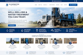 design squarespace well drilling website water treatment softener installer