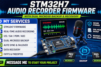 build stm32h7 audio recorder firmware with dual microsd backup and recovery