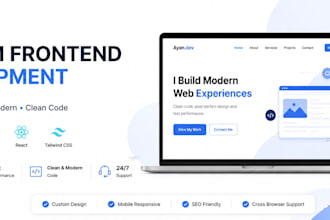 build custom frontend website using react or html CSS