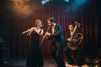 create real acoustic flute, cinematic tuba and clarinet jazz music
