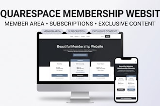 design squarespace membership website, member area and subscription site