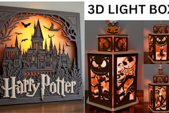 design custom 3d light box svg wall decor led light laser cricut for 3d printing