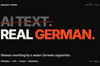 rewrite ai generated text into natural german