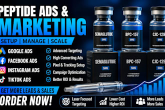 setup manage peptide ads peptide marketing peptide google ig facebook tiktok ads