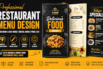 design restaurant menu board, cafe menu, food menu and digital menu board