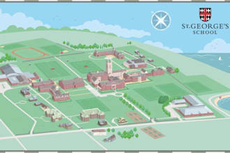 design detailed campus map, school map, university map and wayfinding map