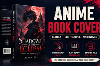 design anime book cover, manga cover and light novel cover