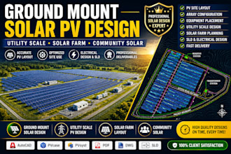 design ground mount solar, utility scale pv, solar farm community solar