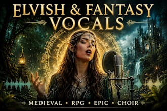 record elvish vocals, medieval chant, rpg, fantasy, epic, choir, cinematic vocal