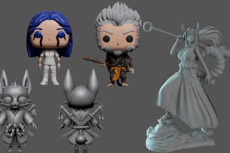 sculpt 3d character model 3d anime figure 3d toy model funko pop for 3d printing