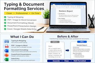 do typing, assignments and powerpoint presentations