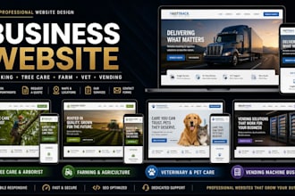 vending website veterinary website farm website tree service, trucking website