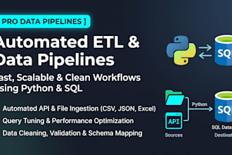 build python, etl data pipelines and automate data workflows