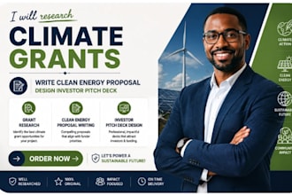 research climate grants write clean energy proposal design investor pitch deck