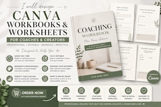 design professional canva workbooks and worksheets for coaches