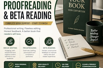 write your ebook, proofread your book, and beta read your manuscript