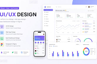 do UI UX design, web app design, saas dashboard design in figma