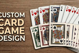 design custom card game, trading cards, playing cards and tabletop games