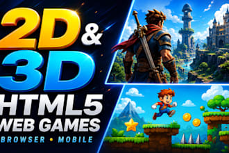 do 2d and 3d html5 web game development, web browser games