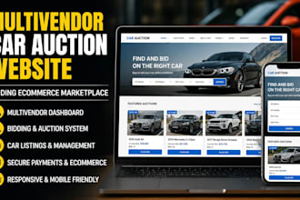 build multivendor car part auction website bidding ecommerce marketplace website