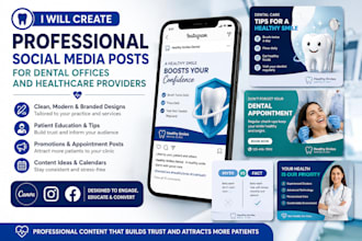 create professional social media posts for dental office