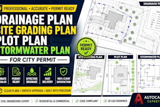 design drainage plan site grading plan plot plan stormwater plan for city permit