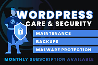 provide monthly wordpress maintenance, care and security