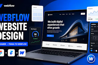 webflow website design, framer landing page, figma to webflow development expert