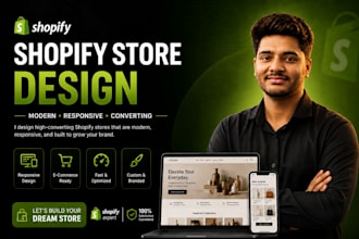 do shopify website design, create shopify store, or shopify dropshipping