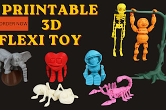 sculpt 3d model character printing design flexi toy atriculated toy 3d doll