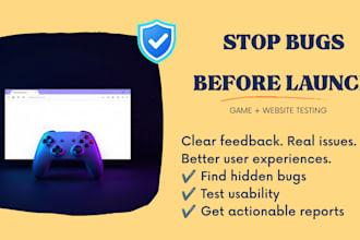 test and create test cases for your video game or website