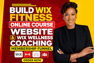 build wix fitness online course website, wix wellness coaching membership funnel