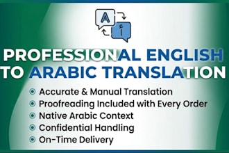 do accurate english to arabic translation and proofreading