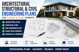 provide architectural structural and civil engineering plans for fl tx permits