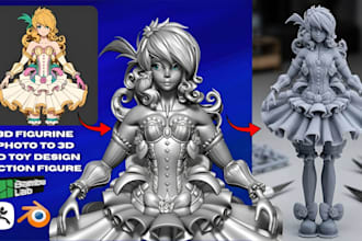 convert 2d image to 3d printable stl model for figurine and toys