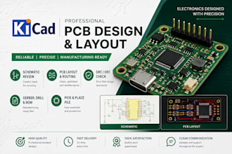 design professional pcb layout, schematic in kicad