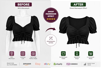 do flat lay, ghost mannequin photo editing for clothing