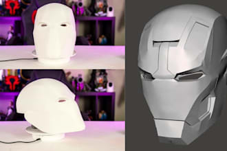 create 3d cosplay model 3d helmet face mask 3d armor cosplay for 3d printing