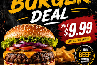 design an attractive restaurant food flyer or promotional poster