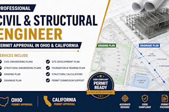 do civil and structural engineer for ohio, california permit approval
