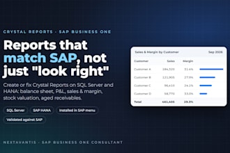 create or fix crystal reports for sap business one