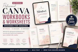 design professional canva workbooks and worksheets for coaches