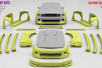 create 3d car model car part 3d vehicle design body kit and 3d print file