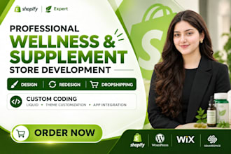 design shopify wellness health fitness and skincare supplement store