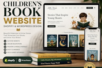 design children book author website or shopify book store