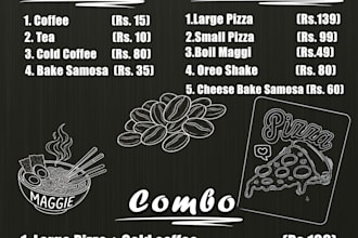 design a modern restaurant, cafe or menu design