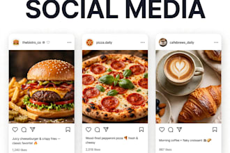 design restaurant food instagram posts and stories flyers