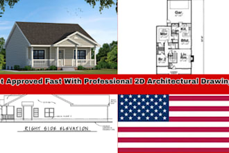 draw architectural drawing 2d floorplan for city permit drawing, in sc tx and ca