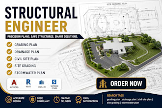 draw texas and arizona grading drainage and civil site plans